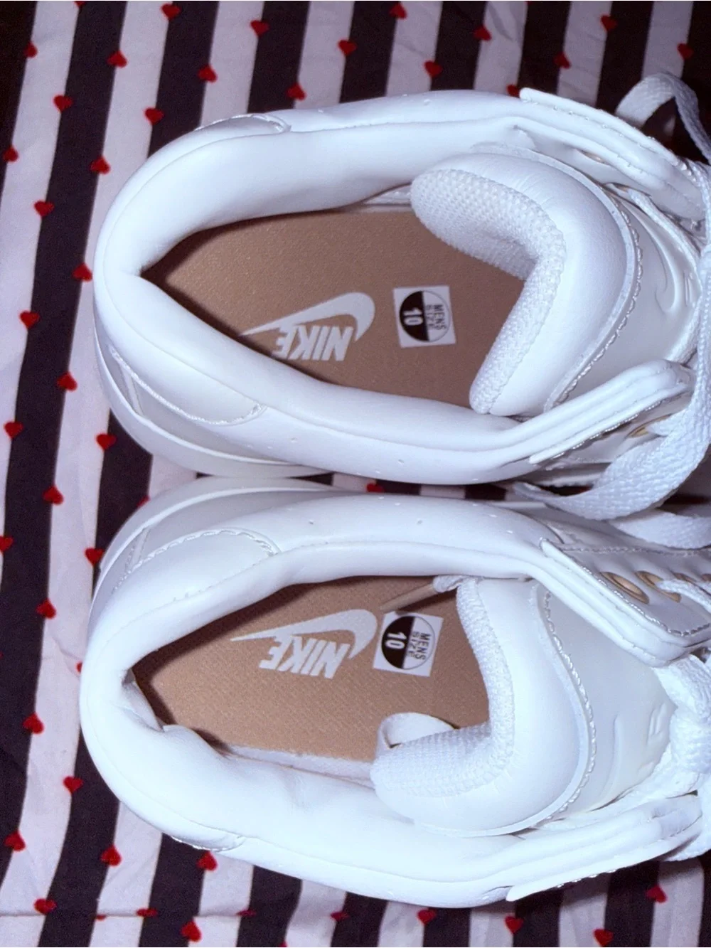 Nike Men’s White Leather Sneakers with Gum Outsole